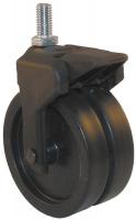 22E841 Dual Whl Swvl Cstr w/Brk, 150 lb, 4 In, PP