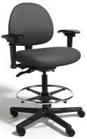 22F015 Intensive Task Chair, w/Arms, Mid-Ht, Black