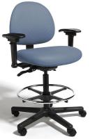 22F016 Intensive Task Chair, w/Arms, Mid-Ht, Blue