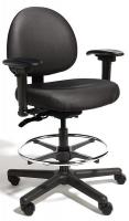 22F038 Intensive Task Chair w/Arm, High-Ht, Black