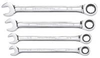 22F047 Ratcheting Wrench Set, Combo, SAE, 4 Pcs
