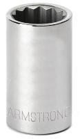 22F078 Socket, Standard, 3/8 Dr, 12 Pt, 1 In