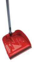 22F186 Long Hndld Dust Pan, Plstc, 9-5/8 In W, Red