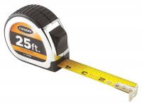 22N862 Measuring Tape, 1 In x 25 ft, Chrome/Black
