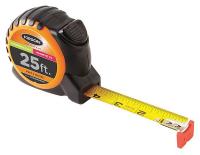 22N874 Measuring Tape, 1 In x 25 ft, Orange/Black