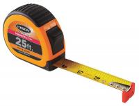22N875 Measuring Tape, 1 In x 25 ft, Orange/Black