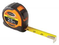 22N882 Measuring Tape, 1 In x 25 ft, Orange/Black