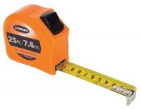 22N895 Measuring Tape, 1 In x 25 ft/75m, Orange