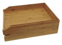 22ND19 Letter Tray, 2 Compartments, Bamboo