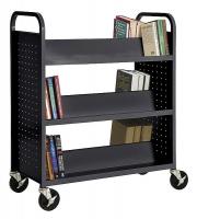 22ND38 Book Truck, Double Sided, Black