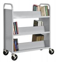 22ND40 Book Truck, Double Sided, Gray