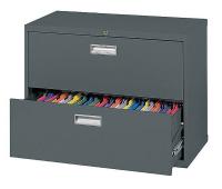 22ND46 Lateral File Cabinet, 2 Drawer, Charcoal