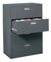 22ND48 Lateral File Cabinet, 4 Drawer, Charcoal