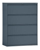 22ND52 Lateral File Cabinet, 4 Drawer, Charcoal