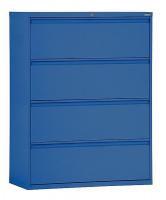 22ND53 Lateral File Cabinet, 4 Drawer, Blue