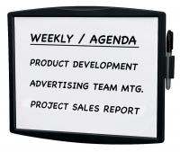22W855 Dry Erase Board, ABS Plastic, Black