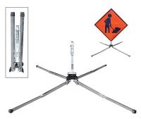 23J509 Sign Stand, Portable, Aluminum, 57 In.