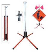 23J512 Sign Stand, Roll-Up, Steel, 36 In.