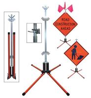 23J513 Sign Stand, Rigid and Roll-Up, Steel, 36 In