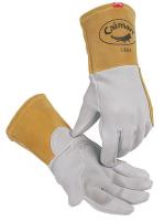 23J999 Glove, Welding, 13 In L, Gray and Gold, L, Pr