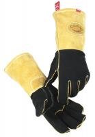 23K005 Glove, Welding, 14 In L, Blk and Gold, L, Pr