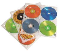 23K209 CD/DVD Sleeve Refill, 8, Clear, PK 25