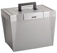 23K477 Portable File  Box, Steel Gray