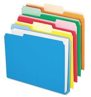 23K548 Letter File Folders, Assorted, PK 50