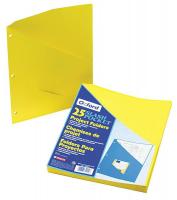 23K572 Pocket Folder, Yellow, 11 Pt. Stock, PK 25
