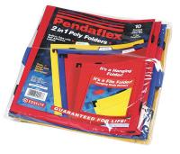 23K722 Hanging File Folders, Assorted, PK 10
