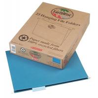 23K847 Hanging File Folders, Blue, PK 25