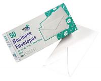 23L087 Business Envelope, White, Paper, PK 50