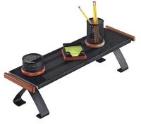 23L265 Desk Riser, Black/Cherry, Metal/Wood