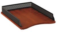 23L266 Letter Tray, Black/Cherry, Metal/Wood