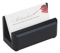 23L282 Business Card Holder, Black, Solid Wood