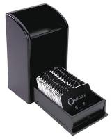 23L287 Business Card File Tray, Black, Wood