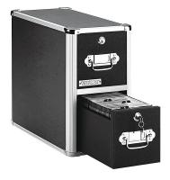 23L358 CD/DVD File w/Lock, 2-Drawer, Black
