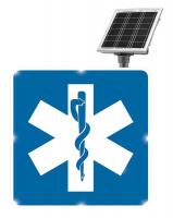 23L596 LED Hospital Sign, 30x30, Blue, Solar