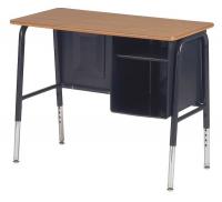 23L626 Student Desk, Medium Oak/Black