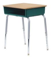 23L629 Student Desk, Fusion Maple/Forest Green