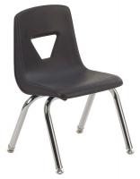 23L640 Stack Chair, Plastic, Black