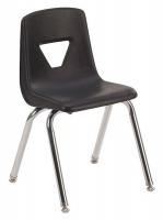 23L644 Stack Chair, Plastic, Black