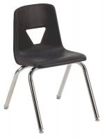 23L649 Stack Chair, Plastic, Black