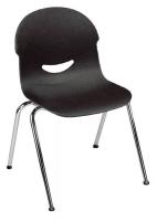 23L733 Stack Chair, Plastic, Black