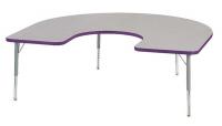 23L817 Activity Table, Horseshoe, 25 x 60 In, Gray