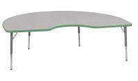 23L823 Activity Table, Kidney, 25 x 72 In, Gray