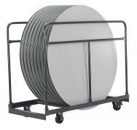 23L856 Round Folding Table Cart, Black