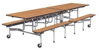 23L859 Mobile Bench Table, Oak, Oak, 58x120 In.