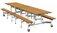 23L860 Mobile Bench Table, Oak, Oak, 58x144 In.