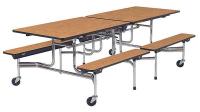 23L861 Mobile Bench Table, Oak, Oak, 58x96 In.